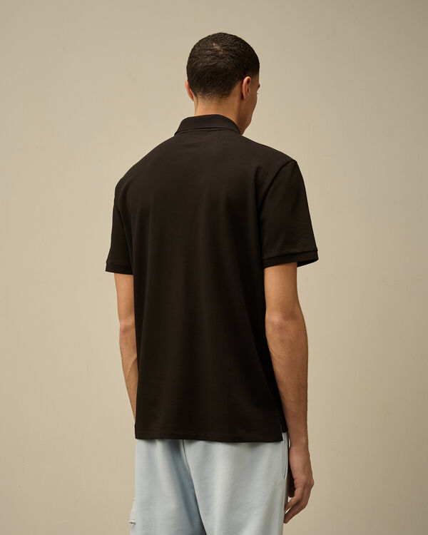 C.p. Company Stretch Piquet Logo Polo BLACK