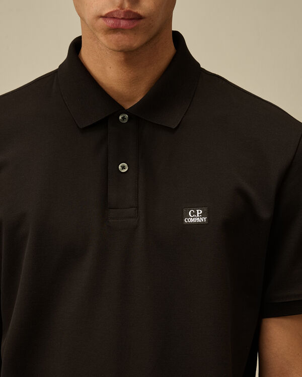 C.p. Company Stretch Piquet Logo Polo BLACK