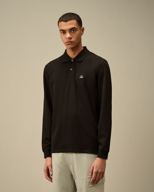 C.p. Company Stretch Piquet Longsleeve Polo BLACK