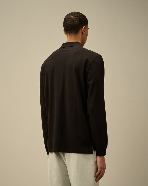 C.p. Company Stretch Piquet Longsleeve Polo BLACK