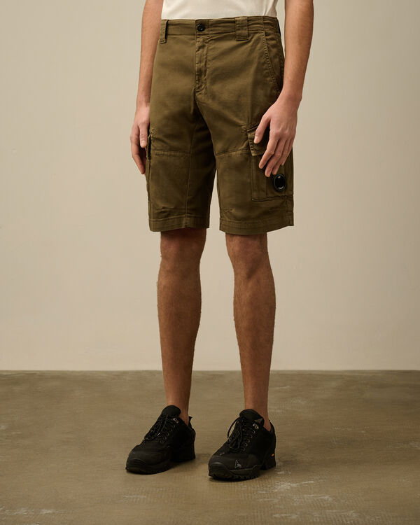 C.p. Company Stretch Sateen Cargo Shorts IVY GREEN