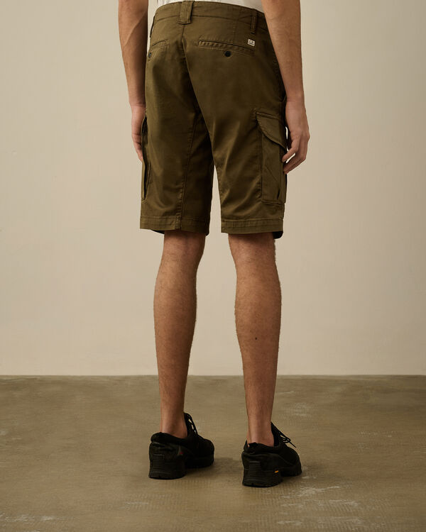 C.p. Company Stretch Sateen Cargo Shorts IVY GREEN