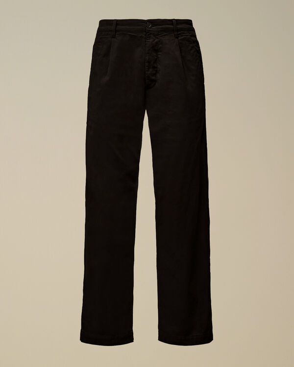 c.p. company Stretch Sateen Regular Pants BLACK