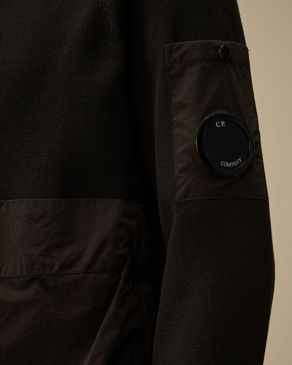 C.p. Company U16 Cotton Mixed Hooded Knit BLACK