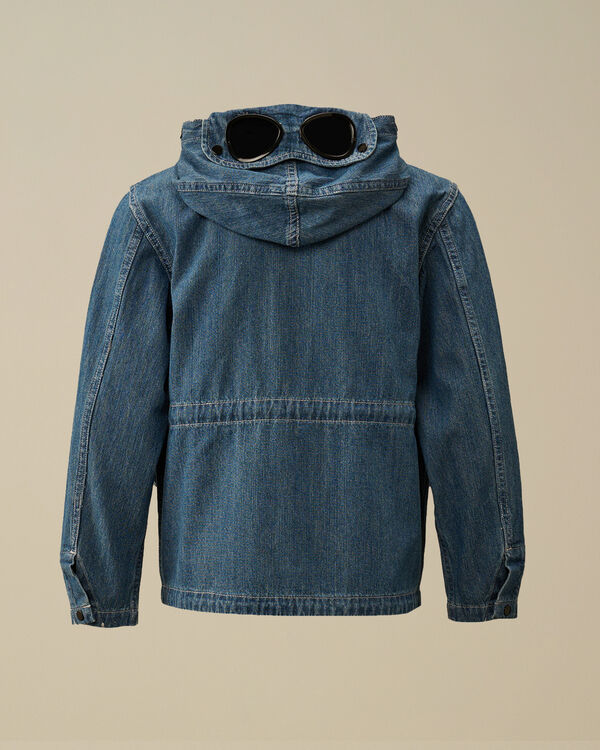 C.p. Company U16 Denim Goggle Jacket DENIM - BLUE