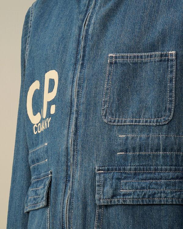 C.p. Company U16 Denim Goggle Jacket DENIM - BLUE