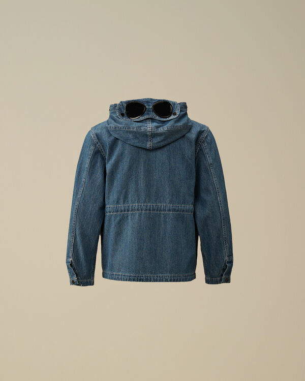 C.p. Company U16 Denim Goggle Jacket DENIM - BLUE