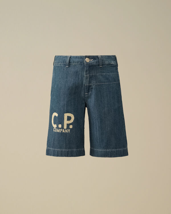 C.p. Company U16 Denim Shorts DENIM - BLUE