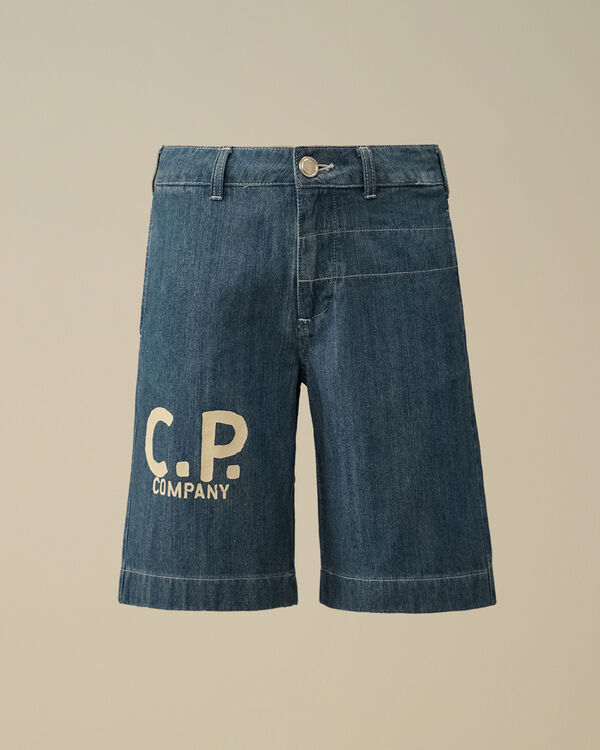 C.p. Company U16 Denim Shorts DENIM - BLUE