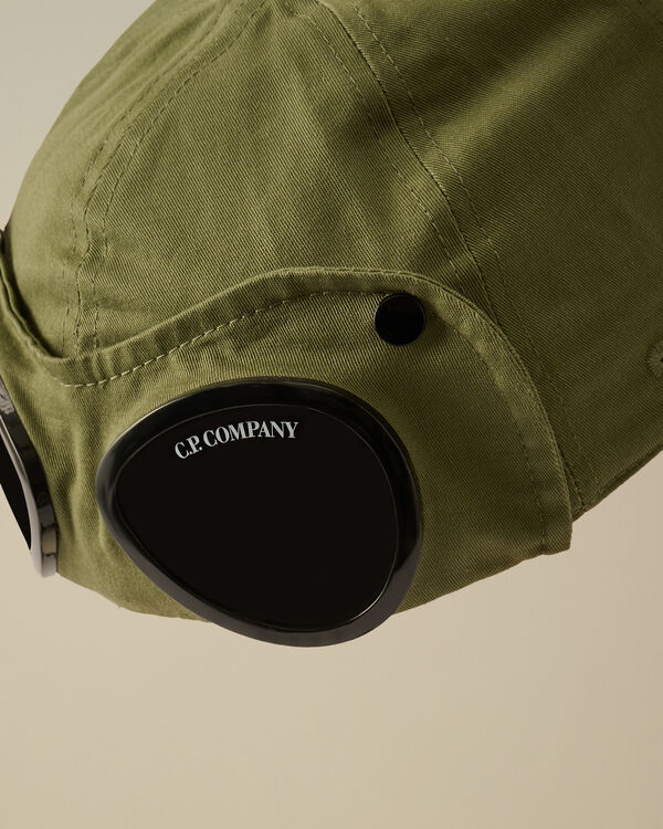 C.p. Company U16 Gabardine Goggle Cap THYME - GREEN