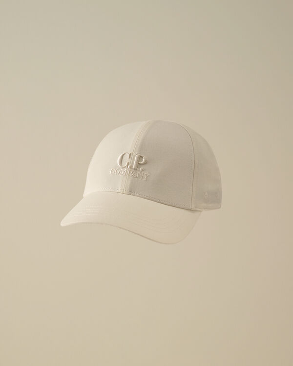 C.p. Company U16 Gabardine Logo Cap GAUZE WHITE