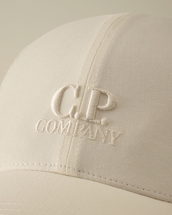 C.p. Company U16 Gabardine Logo Cap GAUZE WHITE