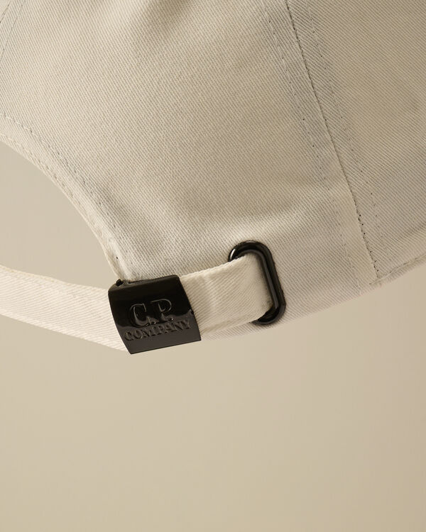 C.p. Company U16 Gabardine Logo Cap GAUZE WHITE