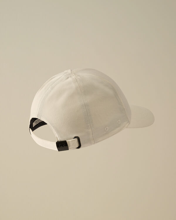 c.p. company U16 Gabardine Logo Cap GAUZE WHITE