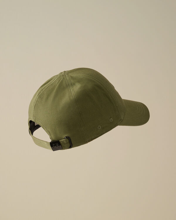 c.p. company U16 Gabardine Logo Cap THYME - GREEN