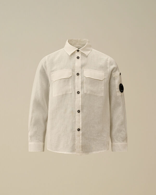 C.p. Company U16 Linen Lens Shirt GAUZE WHITE