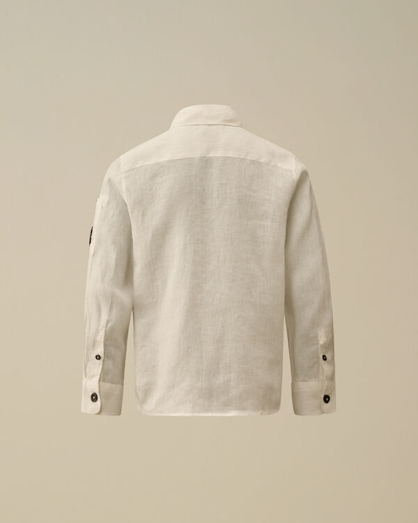 C.p. Company U16 Linen Lens Shirt GAUZE WHITE