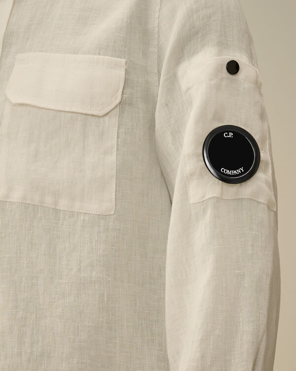 C.p. Company U16 Linen Lens Shirt GAUZE WHITE