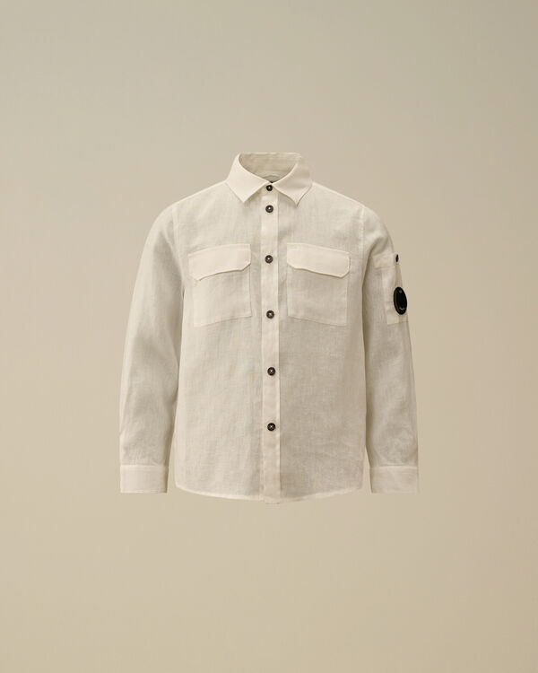 C.p. Company U16 Linen Lens Shirt GAUZE WHITE
