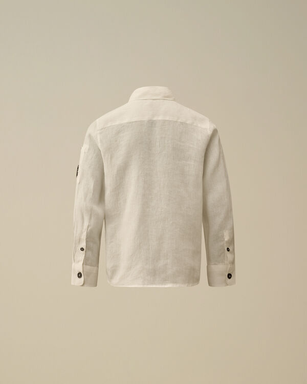 C.p. Company U16 Linen Lens Shirt GAUZE WHITE
