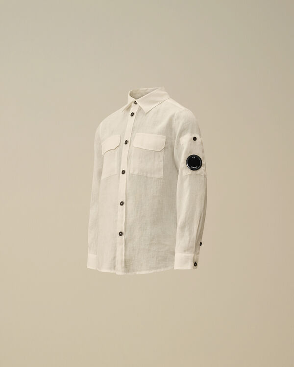c.p. company U16 Linen Lens Shirt GAUZE WHITE