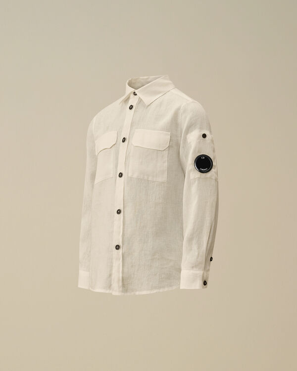 c.p. company U16 Linen Lens Shirt GAUZE WHITE