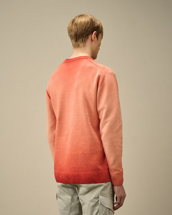 C.p. Company Chenille Cotton Crewneck Knit POINCIANA - ORANGE