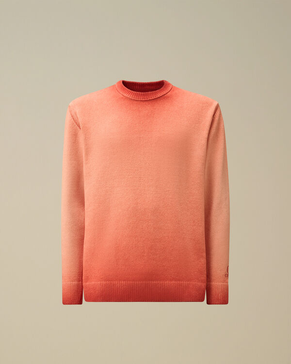 c.p. company Chenille Cotton Crewneck Knit POINCIANA - ORANGE