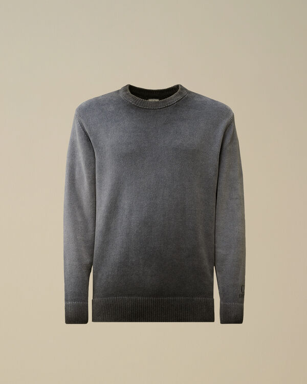 c.p. company Chenille Cotton Crewneck Knit TOTAL ECLIPSE - BLUE