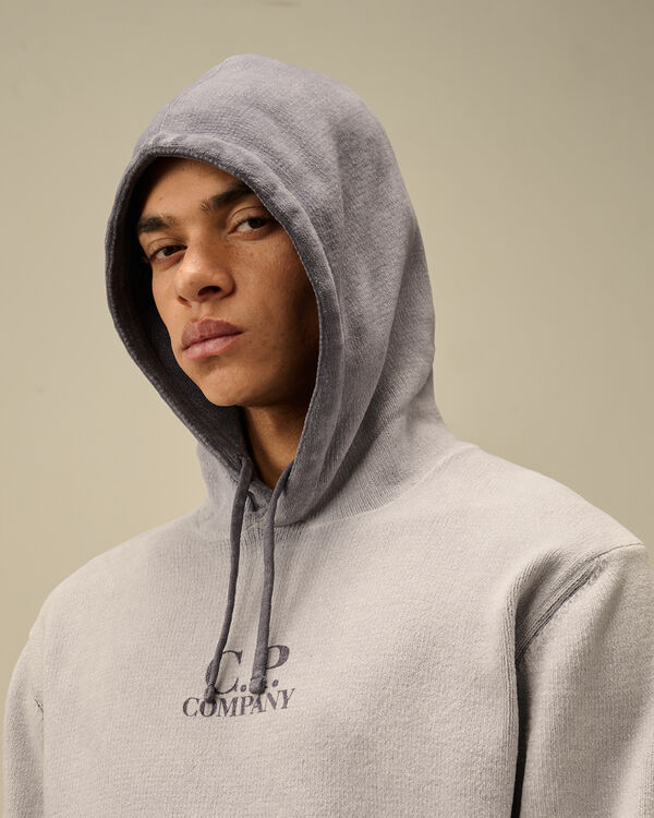 C.p. Company Chenille Cotton Hooded Knit LAVANDER VIOLET