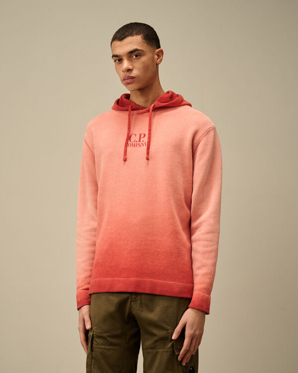 C.p. Company Chenille Cotton Hooded Knit POINCIANA - ORANGE