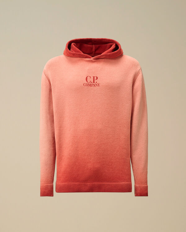 c.p. company Chenille Cotton Hooded Knit POINCIANA - ORANGE