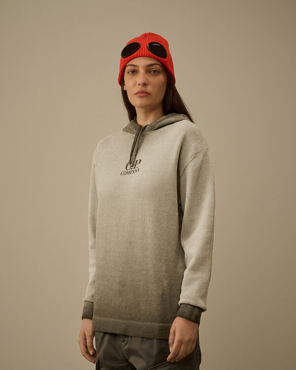 C.p. Company Chenille Cotton Hooded Knit SMOKED PEARL - GREY