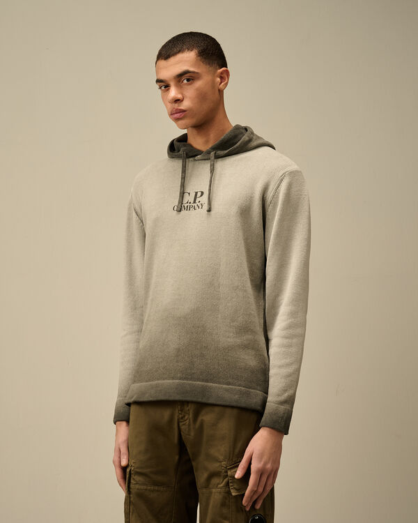C.p. Company Chenille Cotton Hooded Knit SMOKED PEARL - GREY