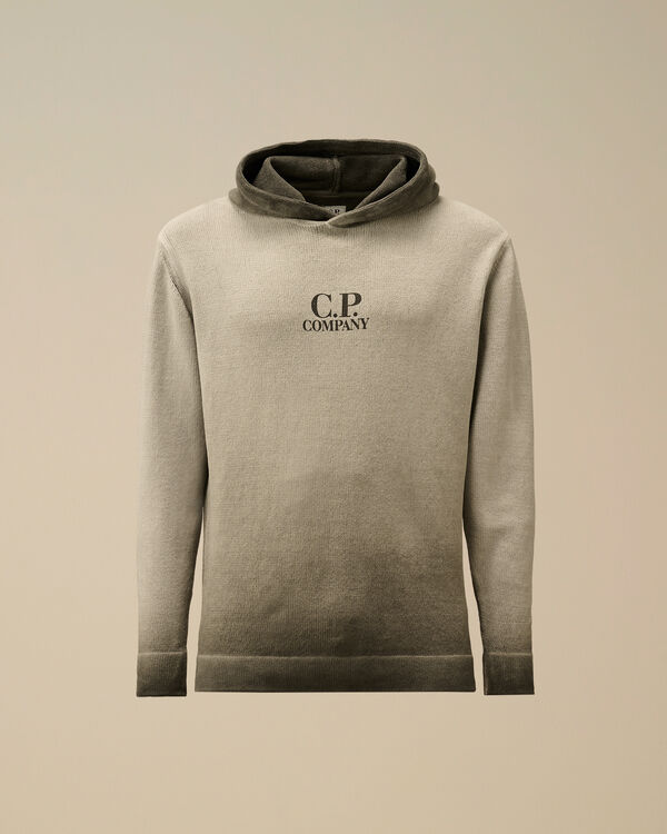 c.p. company Chenille Cotton Hooded Knit SMOKED PEARL - GREY