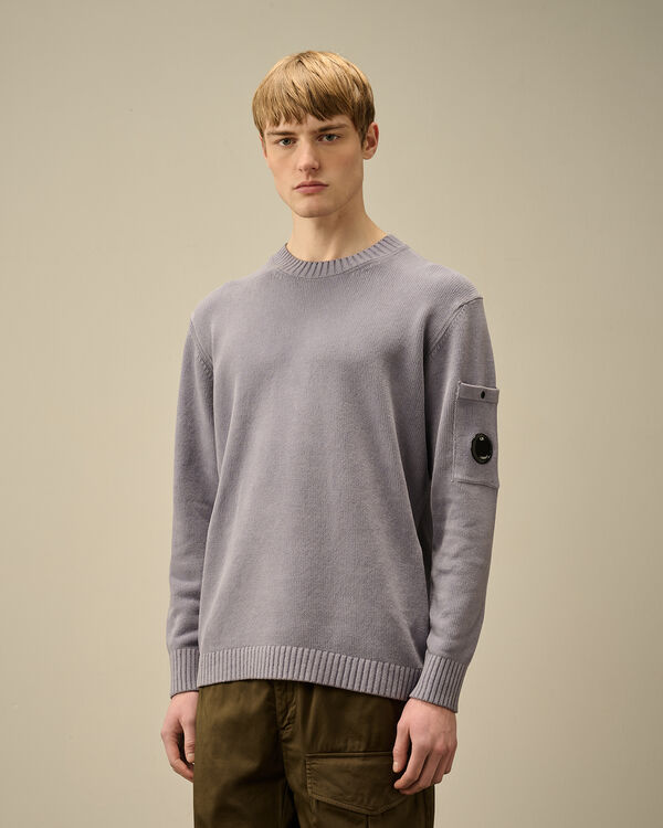 C.p. Company Chenille Cotton Lens Crewneck Knit LAVANDER VIOLET