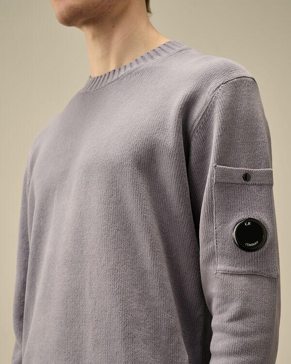 C.p. Company Chenille Cotton Lens Crewneck Knit LAVANDER VIOLET