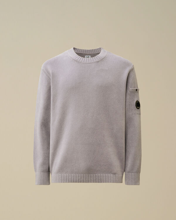 c.p. company Chenille Cotton Lens Crewneck Knit LAVANDER VIOLET
