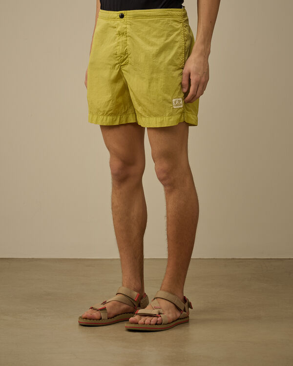 C.p. Company Chrome-E Buttoned Swim Shorts CRESS GREEN - YELLOW