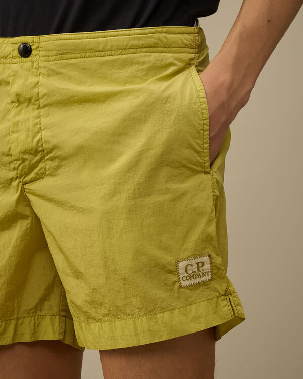 C.p. Company Chrome-E Buttoned Swim Shorts CRESS GREEN - YELLOW