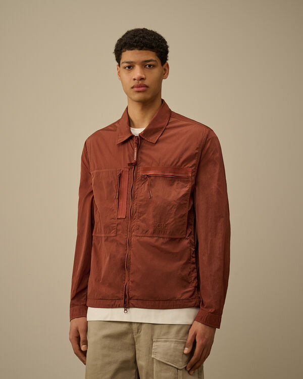 C.p. Company Chrome-R Chest Zip Pockets Overshirt SABLE - BROWN