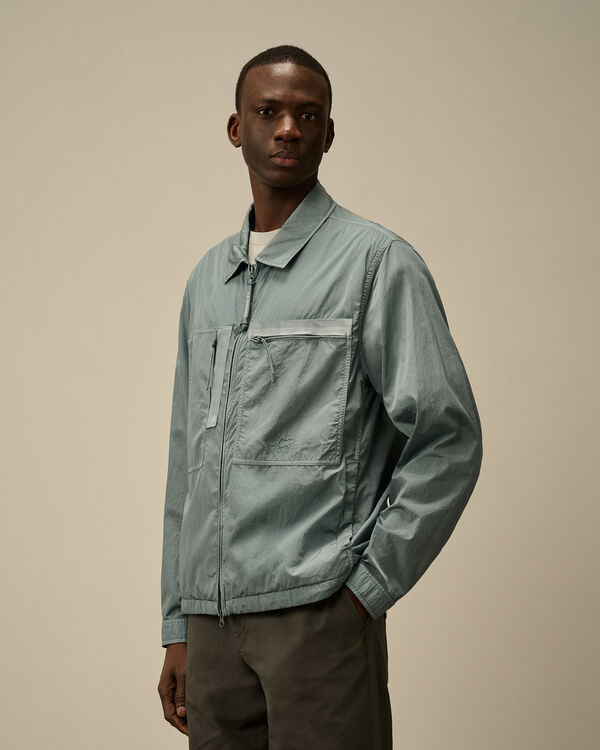 C.p. Company Chrome-R Chest Zip Pockets Overshirt STORMY WEATHER - BLUE