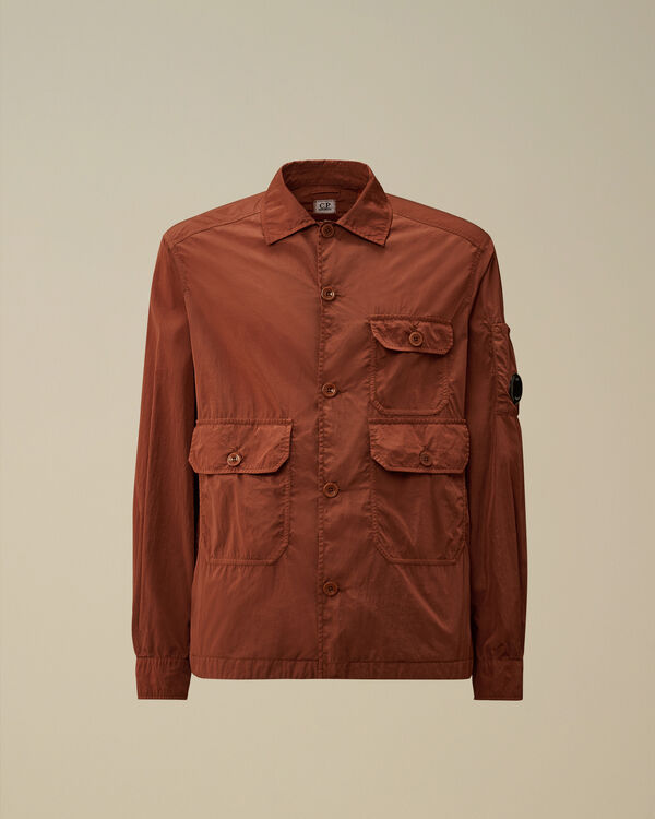 c.p. company Chrome-R Full Button Overshirt SABLE - BROWN