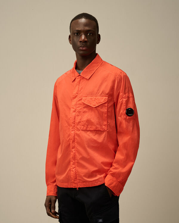 C.p. Company Chrome-R Full Zip Overshirt POINCIANA - ORANGE
