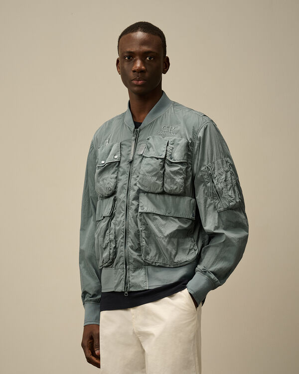 C.p. Company Chrome-R Multipocket Bomber Jacket STORMY WEATHER - BLUE
