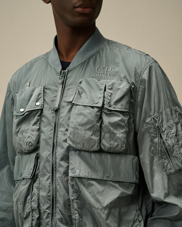 C.p. Company Chrome-R Multipocket Bomber Jacket STORMY WEATHER - BLUE