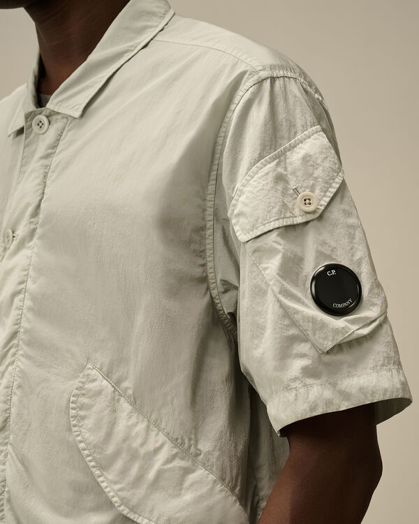 C.p. Company Chrome-R Short Sleeve Overshirt BLUE FOX - GREY