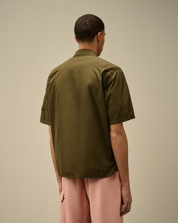 C.p. Company Chrome-R Short Sleeve Overshirt IVY GREEN