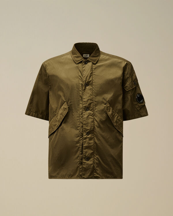 c.p. company Chrome-R Short Sleeve Overshirt IVY GREEN