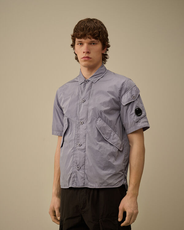 C.p. Company Chrome-R Short Sleeve Overshirt LAVANDER VIOLET